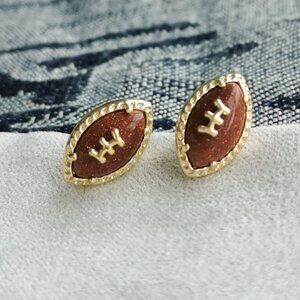 Kendra Scott Orange Goldstone Gold Stud Earrings - Football